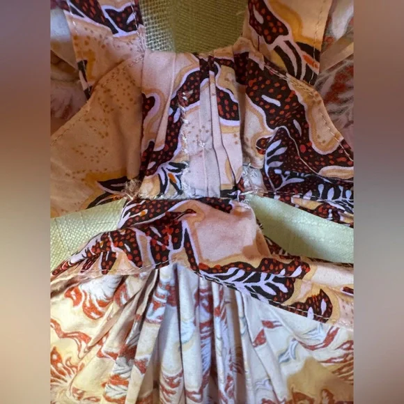 A.L.C. Alexandria Cotton Dress Salmon Red Floral Carlinal Print in Size 6 - Picture 13 of 13